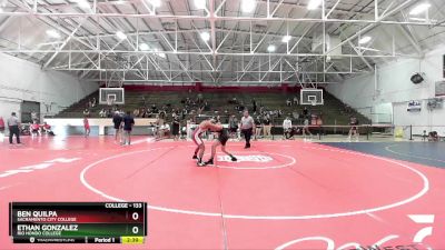 133 lbs Champ. Round 2 - Ben Quilpa, Sacramento City College vs Ethan Gonzalez, Rio Hondo College