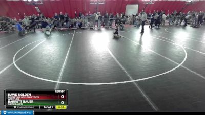 55-58 lbs Round 1 - Hawk Nolden, Pardeeville Boys Club Youth Wrestling vs Barrett Bauer, North Dakota