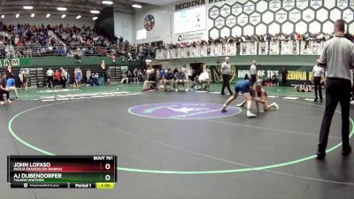 120 lbs Semifinal - AJ Dubendorfer, Toledo Whitmer vs John LoFaso, Padua Franciscan (Parma)