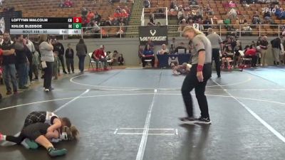 50 lbs 3rd Place Match - Loftynn Malcolm, Lady Warrior Wrestling Club vs Khloe Bledsoe, Rising Kingz