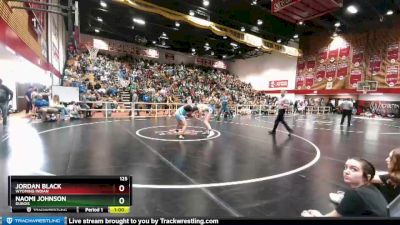 125 lbs Cons. Round 1 - JORDAN BLACK, Wyoming Indian vs Naomi Johnson, Dubois