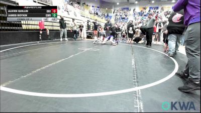 76 lbs Consi Of 4 - Alicen Quillin, Chickasha Youth Wrestling vs James Boykin, Cowboy Wrestling Club