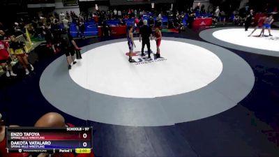 97 lbs Cons. Round 2 - Enzo Tafoya, Spring Hills Wrestling vs Dakota Vatalaro, Spring Hills Wrestling