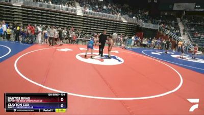 135 lbs Quarterfinal - Santos Rivas, Top Of The Rock Wrestling Club vs Clayton Cox, Powell Wrestling Club