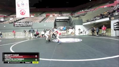 120 lbs Cons. Round 3 - Leighton Gutierrez, Top Fueler Wrestling Club vs Beckett Clear, Temecula Valley High School Wrestling