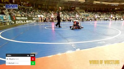 58 lbs Consi Of 16 #1 - Weston Myers, Pawhuska Elks Takedown vs Timmy McCall, Fort Gibson Youth Wrestling