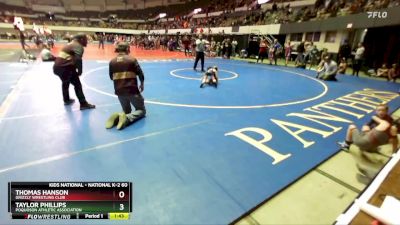 National K-2 60 Round 1 - Taylor Phillips, Poquoson Athletic Association vs Thomas Hanson, Grizzly Wrestling Club