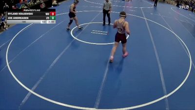 190 lbs Quarterfinals (8 Team) - Ryland Krajewski, Waverly vs Joe Andreasen, Lincoln Pius X