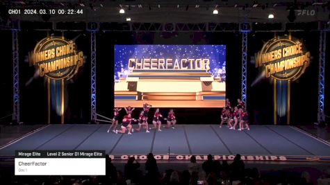 CheerFactor - Day 1 [2024 Mirage Elite Level 2 Senior D1 Mirage Elite] 2024 Winner's Choice Championships - Mohegan Sun