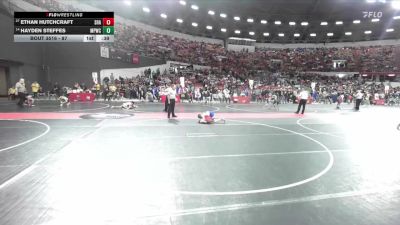 87 lbs Cons. Round 3 - Ethan Hutchcraft, Shawano vs Hayden Steffes, Mineral Point Wrestling Club