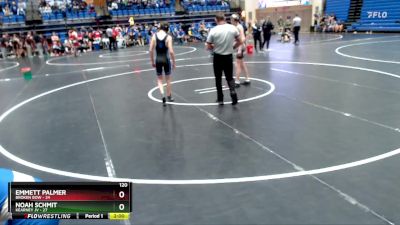 120 lbs Round 4 - Emmett Palmer, Broken Bow vs Noah Schmit, Kearney JV