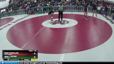 140 lbs Round 2 - Emily Castro, Holtville vs Roni McMillian, SLAM! NEVADA