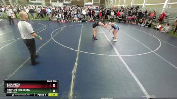 130 lbs Cons. Round 7 - Taitum Coleman, Salem Hills vs Lisa Peck, Marsh Valley