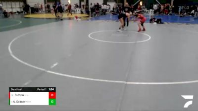 130-143 lbs Semifinal - Addeline Graser, Nebraska Wrestling Academy vs Libby Sutton, Weeping Water