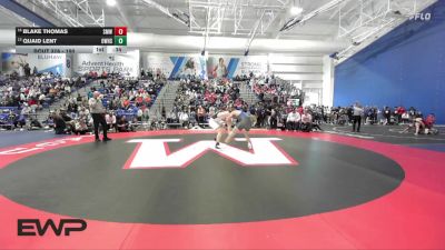 190 lbs 5th Place Match - Blake Thomas, Shawnee Mission West vs Quaid Lent, Olathe West