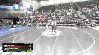 147 lbs Champ. Round 1 - Braden Zinn, Jordan vs Carson Leishman, Ridgeline