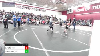 52 lbs Quarterfinal - Denver Potter, Cushing vs Jasper Shuemake, Pirate Wrestling Club