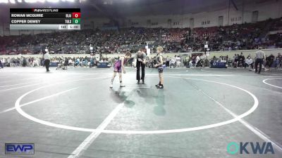 55 lbs Consi Of 16 #2 - Rowan Mcguire, Blaine County Grapplers vs Copper Dewey, Tulsa Blue T Panthers