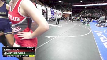 120 Class 1 lbs Cons. Round 1 - Johanna `jojo` Watkins, Holt vs Raeleigh Declue, St. Clair