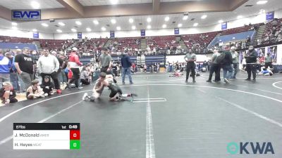 67 lbs Round Of 16 - Judge McDonald, American Killerbees Edmond vs Hayden Hayes, Weatherford Youth Wrestling