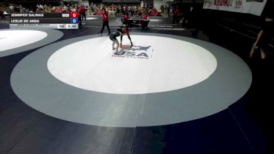 50 lbs 3rd Place Match - Jennifer Salinas, Woodlake High School Wrestling vs Leslie De Anda