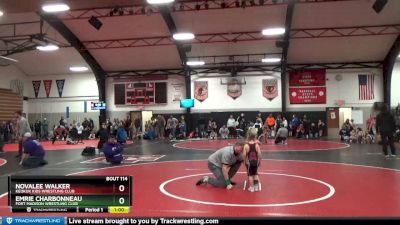 1 lbs Round 2 - Novalee Walker, Keokuk Kids Wrestling Club vs Emrie Charbonneau, Fort Madison Wrestling Club