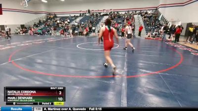 145 lbs Round 5 - Ithma Perez, Katy (Girls) vs Hadley Gates, Tecumseh