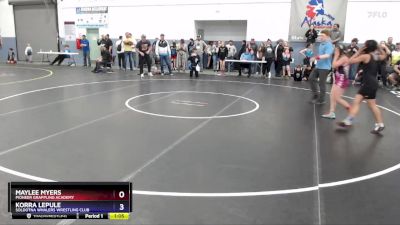 112 lbs Semifinal - Maylee Myers, Pioneer Grappling Academy vs Korra Lepule, Soldotna Whalers Wrestling Club