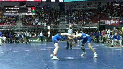 1A-157 lbs Champ. Round 2 - Caden Gibbons, Central Springs vs Holden Koele, Woodbury Central