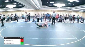 57 lbs Consi Of 8 #2 - Ryddik Johnson, Eastern Oregon Elite vs Easton McMahon, Shootbox WC