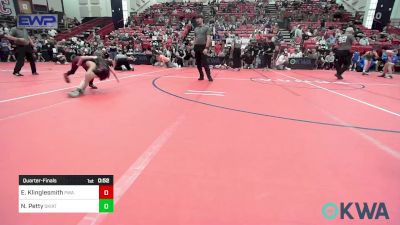 55 lbs Quarterfinal - Easton Klinglesmith, Perry Wrestling Academy vs Nevalee Petty, Skiatook Youth Wrestling