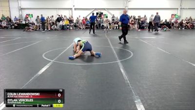 72 lbs Round 3 (8 Team) - Dylan Verceles, Headhunters vs Colin Lewandowski, Black Fox Wrestling