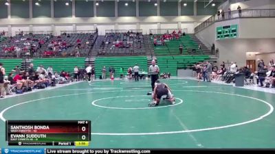 132 lbs Round 1 (16 Team) - Santhosh Bonda, West Forsyth vs Evann Sudduth, East Coweta HS