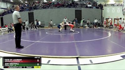 106 lbs Quarterfinals (8 Team) - Tate St. Laurent, Indianapolis Cathedral vs Sam Westfall, Crown Point