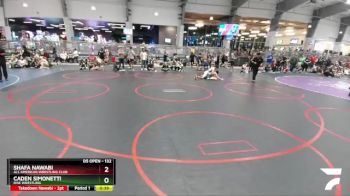 132 lbs Cons. Round 3 - Shafa Nawabi, All American Wrestling Club vs Caden Simonetti, Rise Wrestling