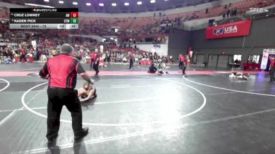 75 lbs 1st Place Match - Kaden Pick, Omro Youth Wrestling vs Cruz Lowney, Aviators Wrestling