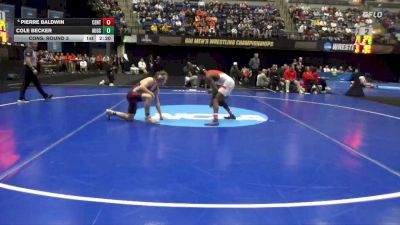 141 lbs Cons. Round 3 - Cole Becker, Augsburg vs Pierre Baldwin, Central (IA)