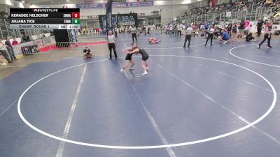 Junior Girls - 100 lbs Champ. Round 1 - Kenadee Helscher, Sebolt Women Wrestling Academy vs Juliana Tice, Team Hammer Wrestling Academy