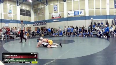 90 lbs Round 1 (4 Team) - Paul Ladd, Franklin Central Wrestling Club vs Grady Hartz, Mater Dei Wrestling Club