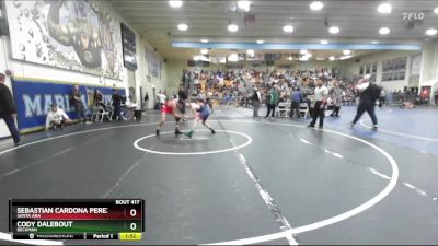 126 lbs Champ. Round 2 - Sebastian Cardona Perez, Santa Ana vs Cody Dalebout, Beckman