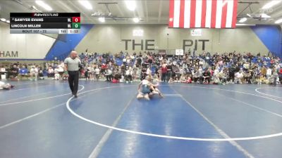 73 lbs Champ. Round 2 - Lincoln Miller, White Rhino Wrestling vs Sawyer Evans, Team Prestige Wrestling