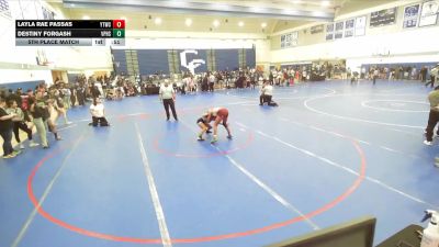 110 lbs 5th Place Match - Layla Rae Passas, Yucaipa Thunder Wrestling Club vs Destiny Forgash, Villa Park High School
