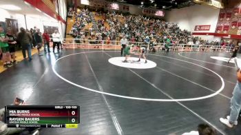 100-103 lbs Round 1 - Raygen Bauers, Lincoln Middle School vs Mia Burns, Worland Middle School