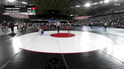 Boys 2A 120 lbs Cons. Round 2 - Nolan Gregor, Bremerton vs Josiah Ocampo, Cleveland