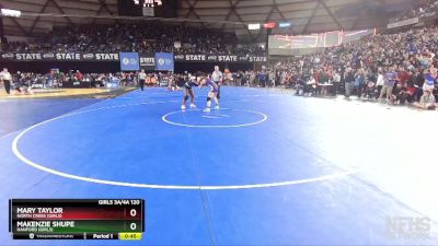 Girls 3A/4A 120 Cons. Round 3 - Makenzie Shupe, Hanford (Girls) vs Mary Taylor, North Creek (Girls)
