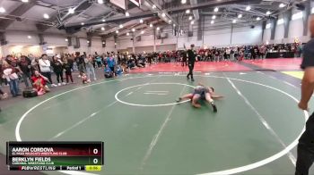 199 lbs Quarterfinal - Aaron Cordova, El Paso Wildcats Wrestling Club vs Berklyn Fields, Cardinal Wrestling Club