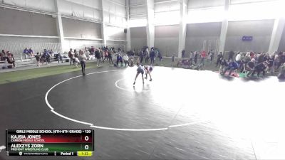 120 lbs Cons. Round 2 - Kajsia Jones, Carbon Middle School vs Alexzys Zorn, Fremont Wrestling Club