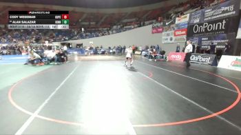 2A/1A Boys 113 Cons. Round 3 - Alan Salazar, Kennedy Boys vs Cody Weseman, Grant Union / Prairie City Boys