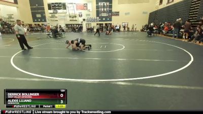 120 lbs Quarterfinal - Alexis Lujano, Hermiston vs Derrick Bollinger, West Valley (Spokane)