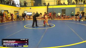 67 lbs Quarterfinal - Hayden Soloman, Wichita Training Center vs Brantley Edgerton, Cougar Wrestling Club